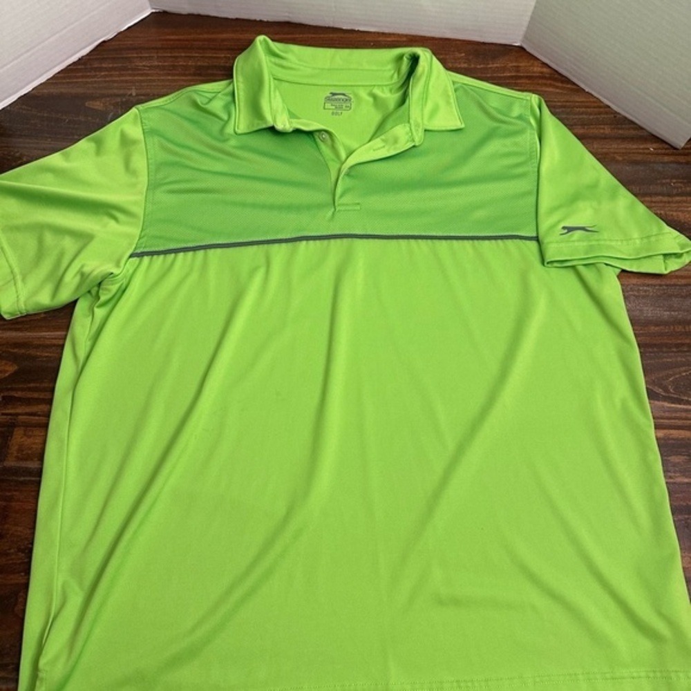 Golf Polo Shirt XXL Vibrant Green Men's XXL Slazenger Lime Green Sportsgear